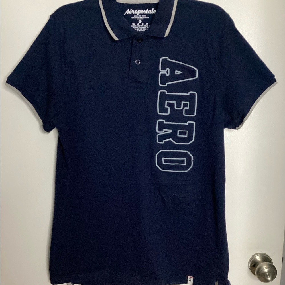 Aeropostale Dark Blue Polo with Bold Logo L